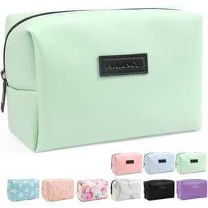 MAANGE Women Travel Cosmetic Makeup Pouch PU Leather Portable Bag With Zipper